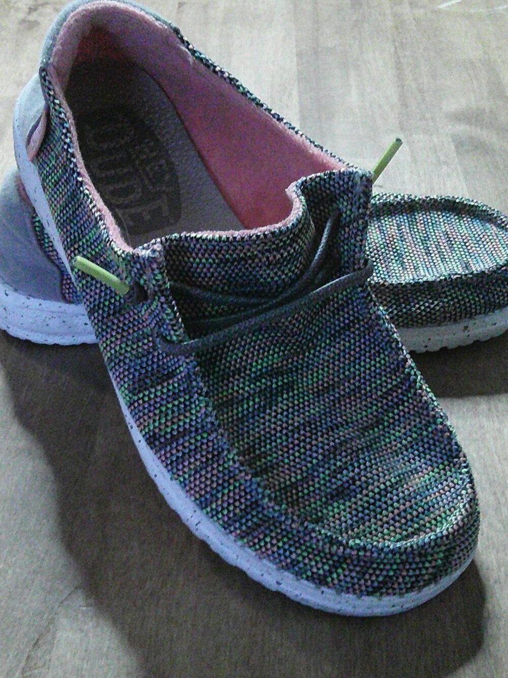 Hey Dude Women's Wendy Sox Peacock Pink Lightweight Loafers